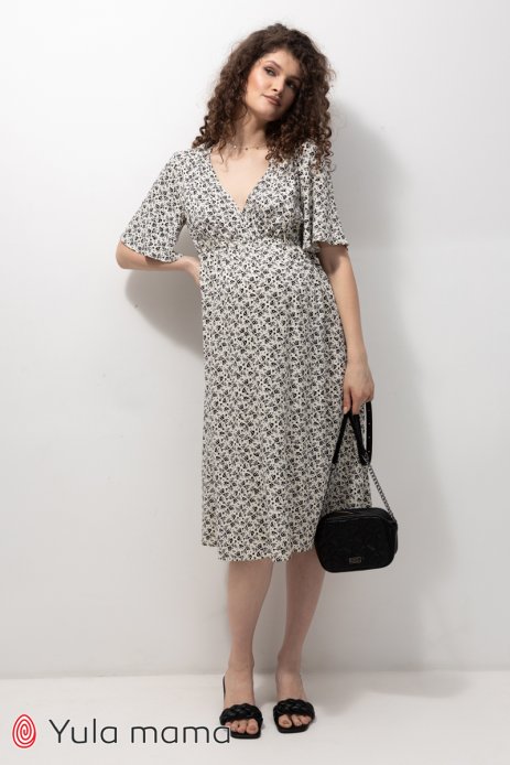 Платье JOSELYN для беременных и кормящих цветочки на молочном