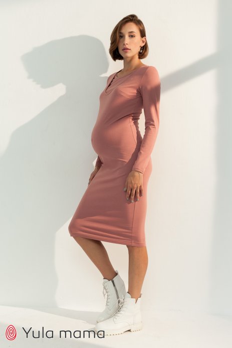Сукня LILLIAN для вагітних і годуючих темний рожевий