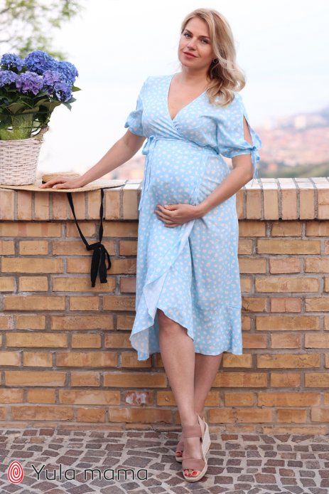 Платье MIRANDA для беременных и кормящих голубой