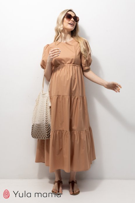 Платье PARIS для беременных и кормящих карамельный