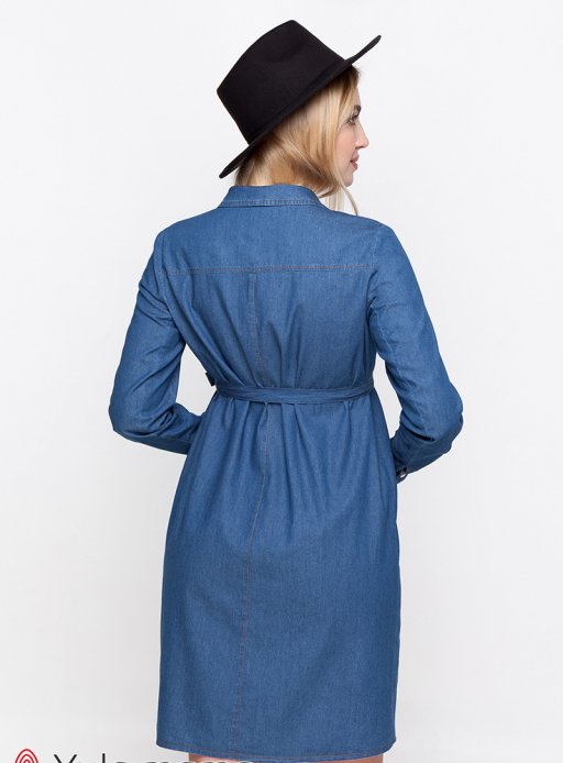 Платье-рубашка Vero для беременных и кормления джинсово-синий