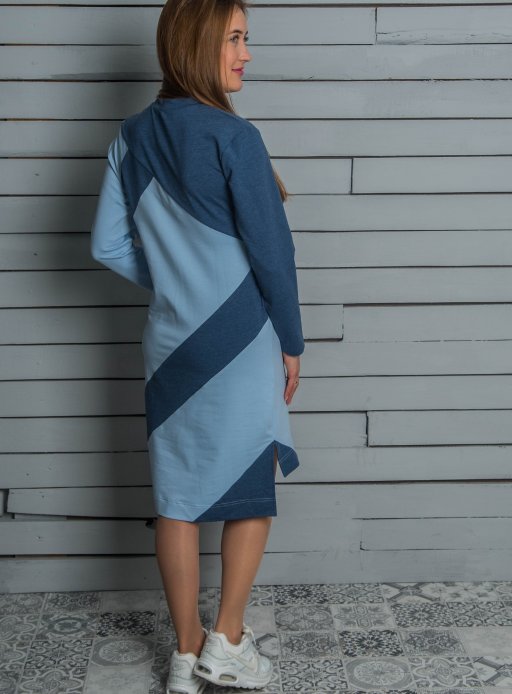 Сукня-туніка Еліс для вагітних і годування синій меланж блакитний