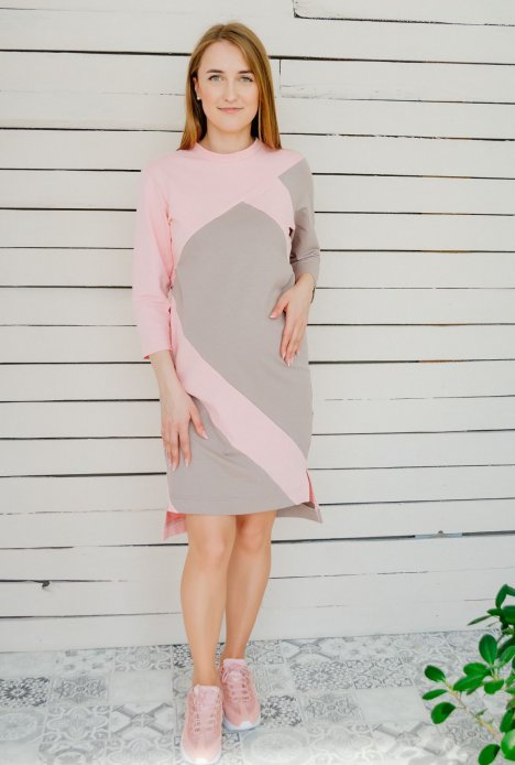 Сукня-туніка Еліс для вагітних і годування св.рожевий капучино