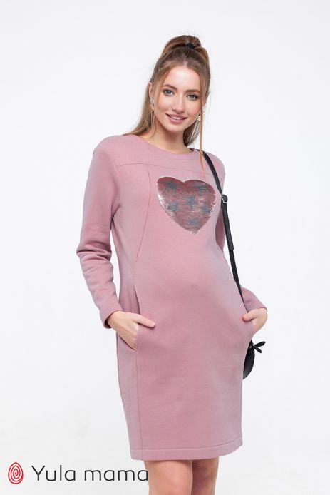 Сукня-туніка Milano WARM для вагітних і годуючих курна троянда