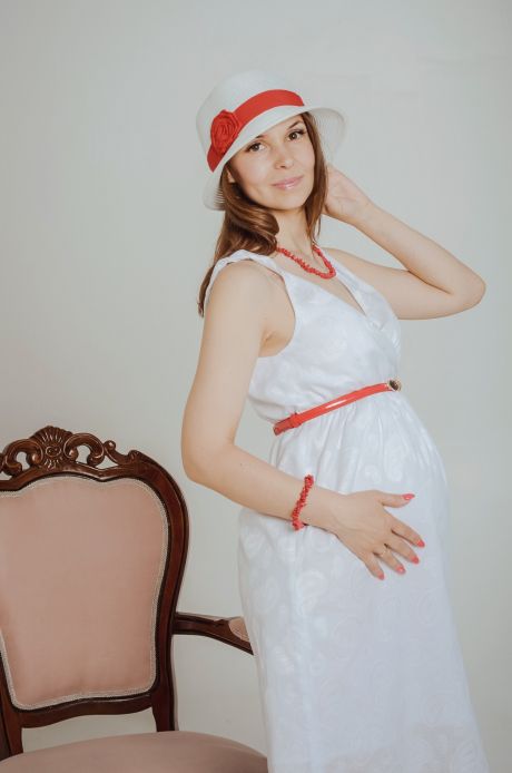 Платье Джулия для беременных и кормящих шелковые пэйсли на белом