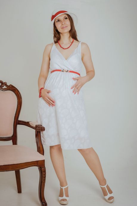 Платье Джулия для беременных и кормящих шелковые пэйсли на белом