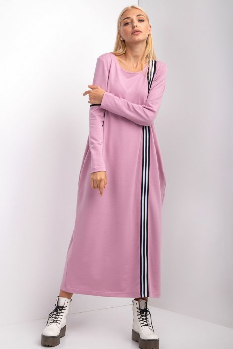 Сукня PAMELA максі з смужками для вагітних рожевий