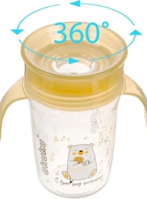 Поильник-непроливайка 360 ° 240 мл желтый