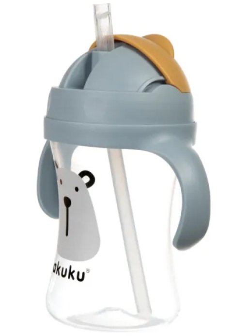Поїльник з трубочкою 300мл Ведмедик Akuku