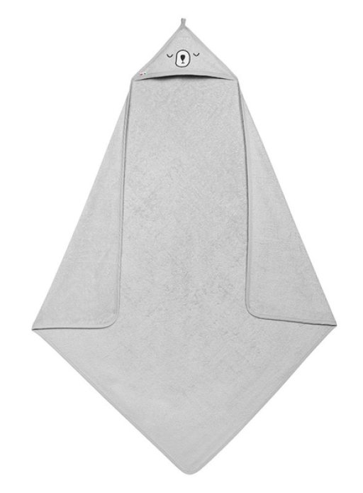 Полотенце махровое с капюшоном 100% хлопок 100 x 100 cm  серый Мишка