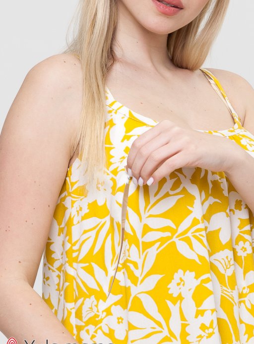 Сарафан SHEYLA для беременных и кормящих цветы на желтом