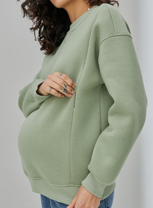 Свитшот Kloya для беременных и кормящих оливка