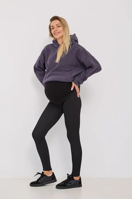 Теплые лосины в рубчик для беременных Regina черный