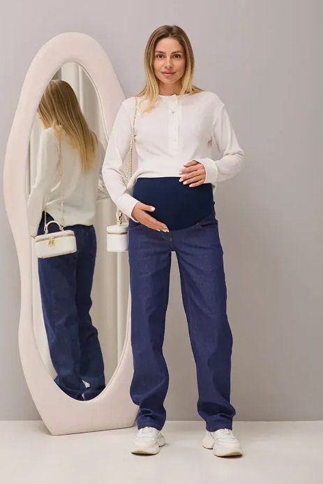 Утеплені джинси баггі Kestel для вагітних синій