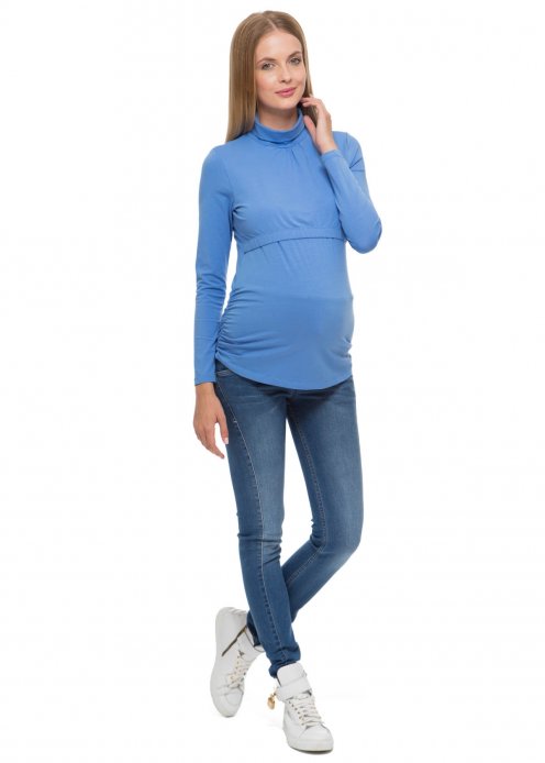 Водолазка "Гламур" голубая для беременных и кормящих