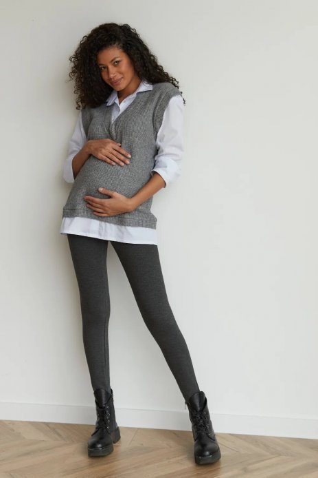 Штани-легінси для вагітних темно-сірий