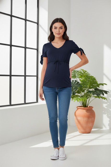 Блуза Sumu для беременных и кормящих т. синий