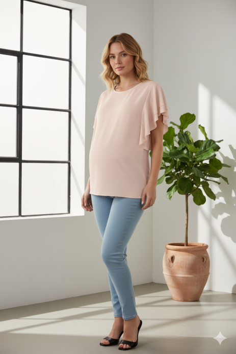 Блузка Ova для вагітних мигдаль