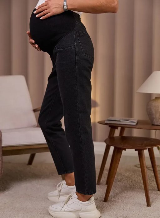 Джинсы МОМ Monton для беременных черный Джинсы МОМ Monton для беременных черный