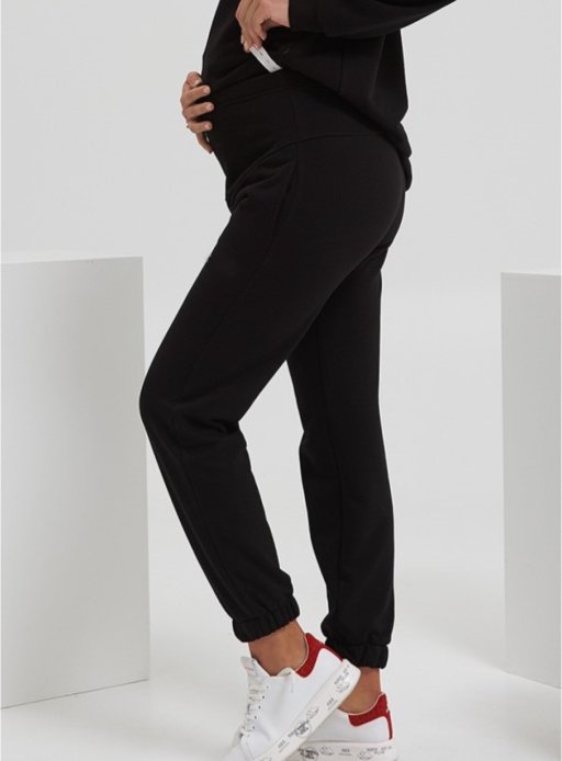 Спортивный костюм для беременных и кормящих флис черный