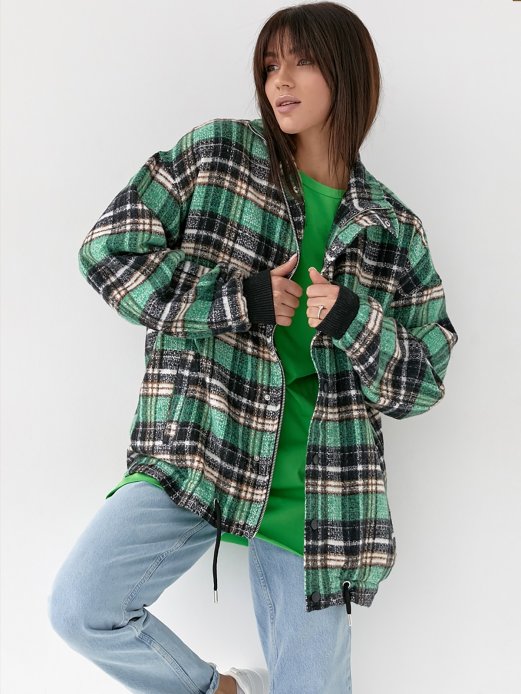 Куртка-сорочка демісезонна для вагітних зелений