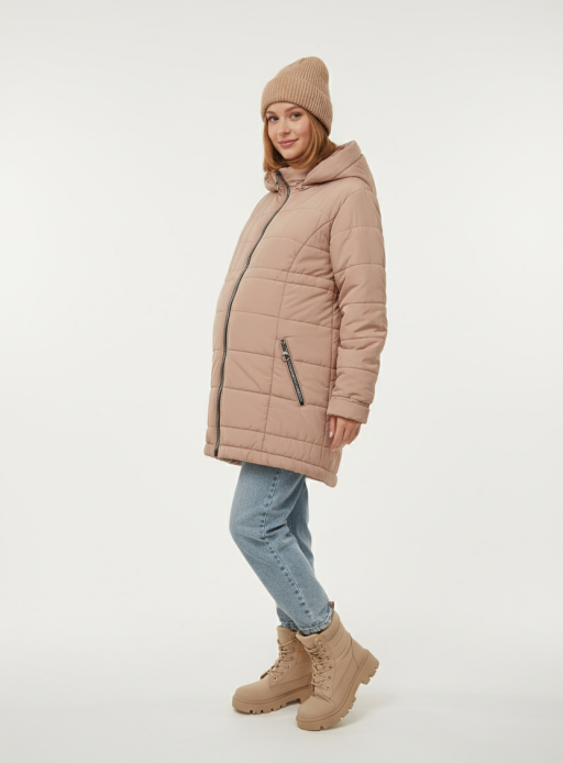 Куртка зимова для вагітних латте