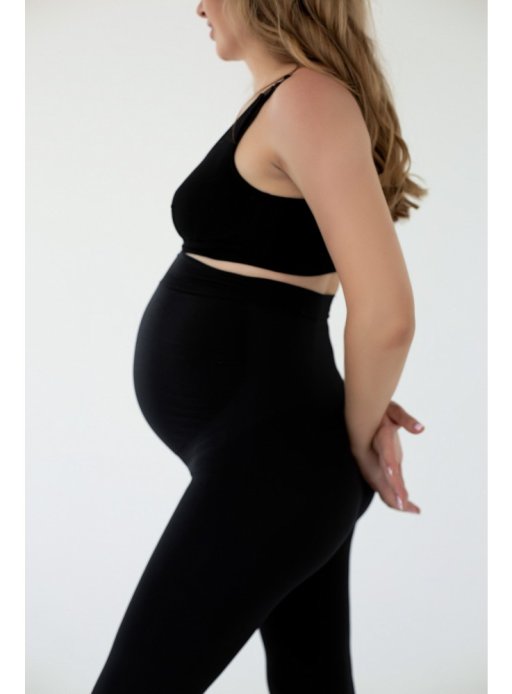 Легінси  утеплені для вагітних чорний