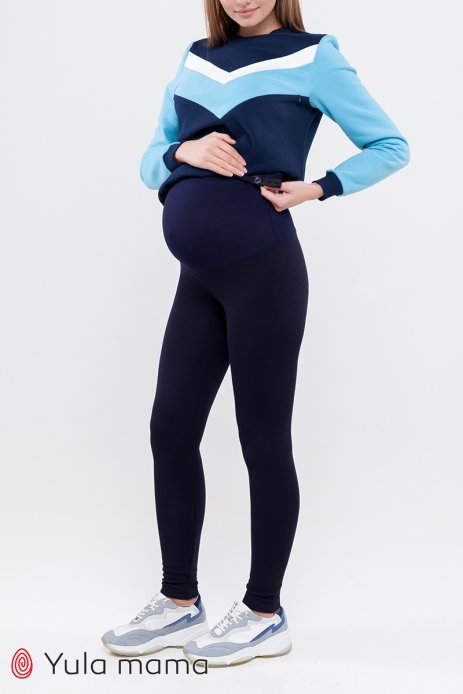 Лосини Berta new для вагітних на хутрі темно-синій