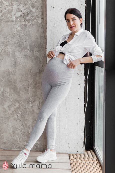 Лосины Hilla new для беременных серый меланж