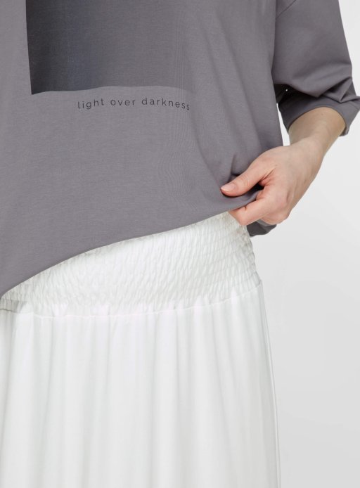 Оверсайз футболка Light over darkness для вагітних з секретами для годування сірий