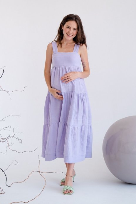 Платье для беременных и кормящих лавандовый