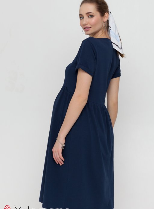 Сукня-футболка SOPHIE для вагітних та годуючих темно-синій