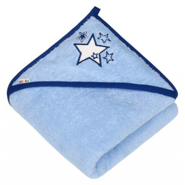 Полотенце махровое с капюшоном 100% хлопок 100 x 100 cm голубой Зірки