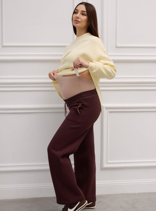 Брюки для беременных флис шоколад