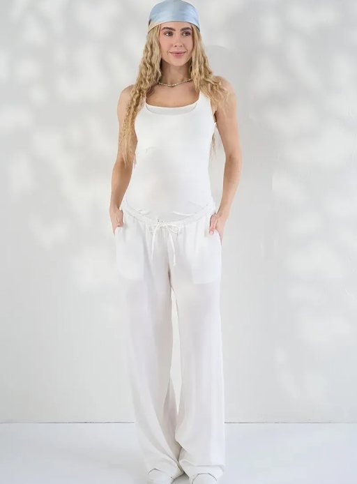 Брюки Mara для беременных под живот молочный