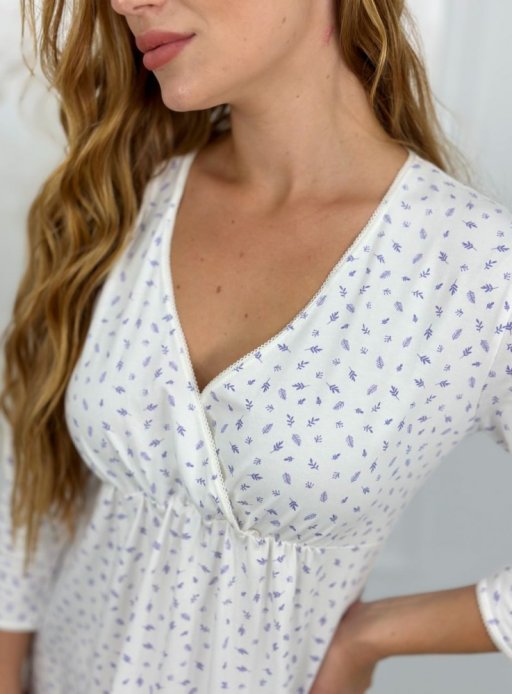 Сорочка для вагітних і годуючих молочний ліловий