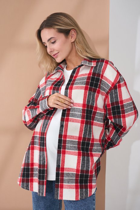 Рубашка Neide для беременных и кормящих клетка Рубашка Neide для беременных и кормящих клетка