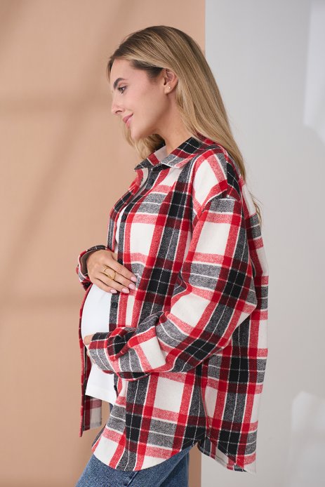 Рубашка Neide для беременных и кормящих клетка Рубашка Neide для беременных и кормящих клетка