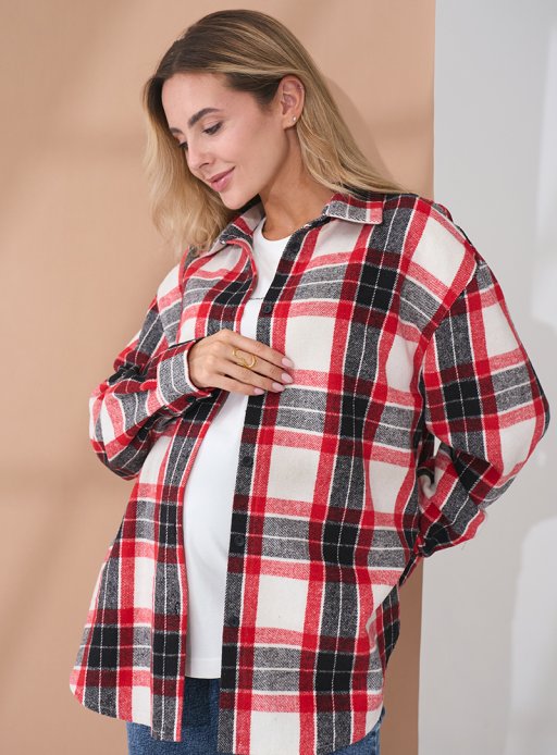 Рубашка Neide для беременных и кормящих клетка Рубашка Neide для беременных и кормящих клетка