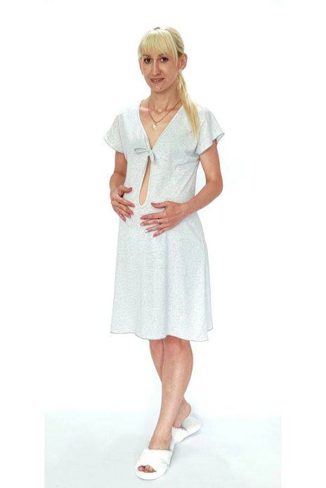 Сорочка-распашонка для беременных и кормящих серый
