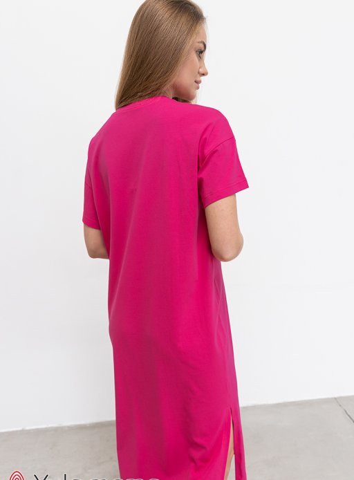 Платье-футболка для беременных и кормящих SINDY фуксия
