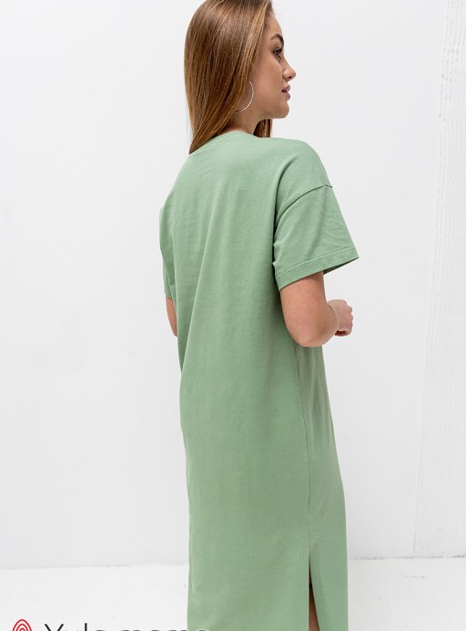 Сукня-футболка для вагітних та годуючих SINDY зелений