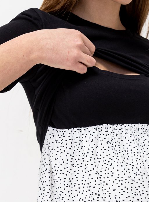 Сукня GWINNETT для вагітних і годуючих чорний з крапками