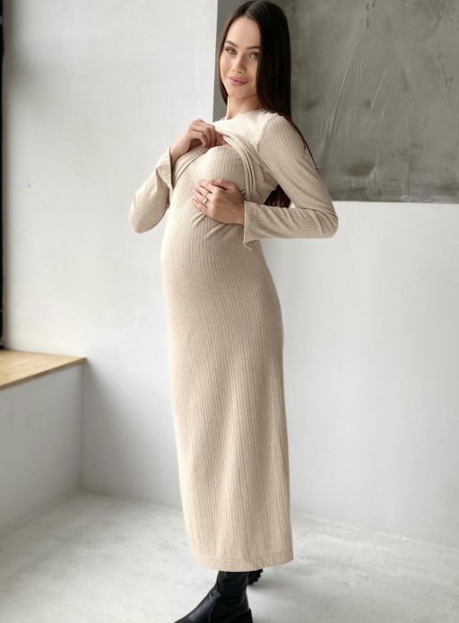 Сукня косичка  для вагітних і годуючих бежевий