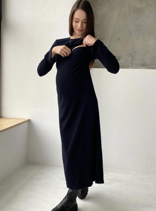 Платье косичка для беременных и кормящих черний