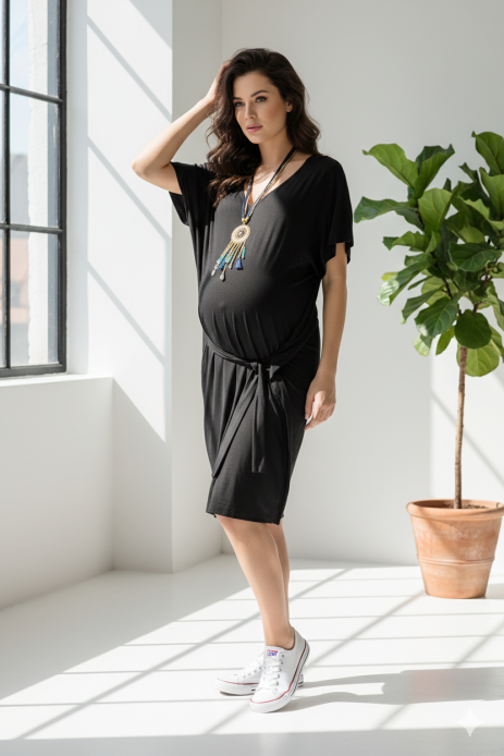 Платье-туника Mogadi черный для беременных