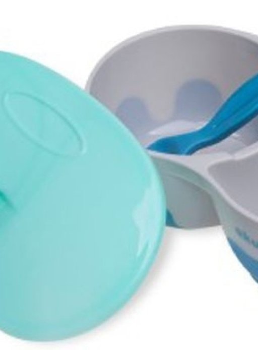 Тарелка (две секции 150 мл/200 мл) голубая Akuku