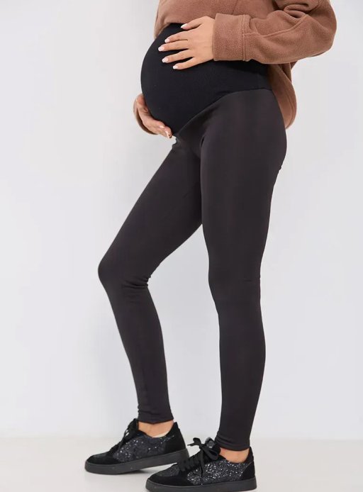 Теплые лосины на меху Montreal  для беременных черный